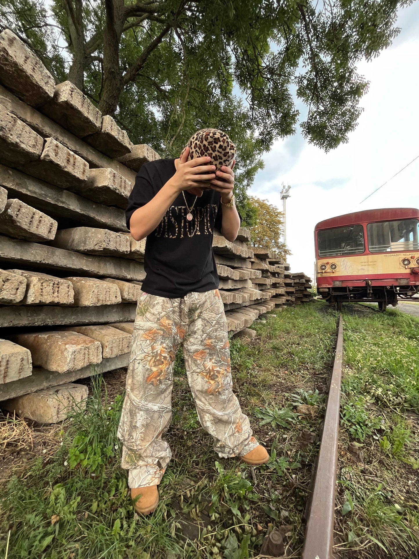 CAMO PANTS + LEOPARD TEE
