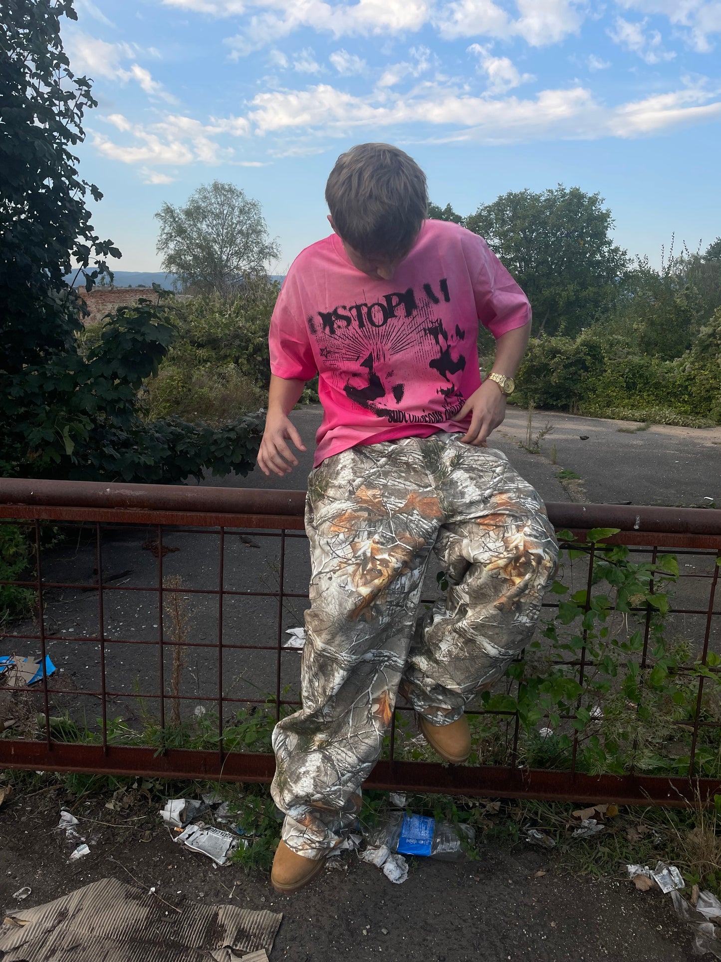 CAMO PANTS + SUCUBBUS TEE