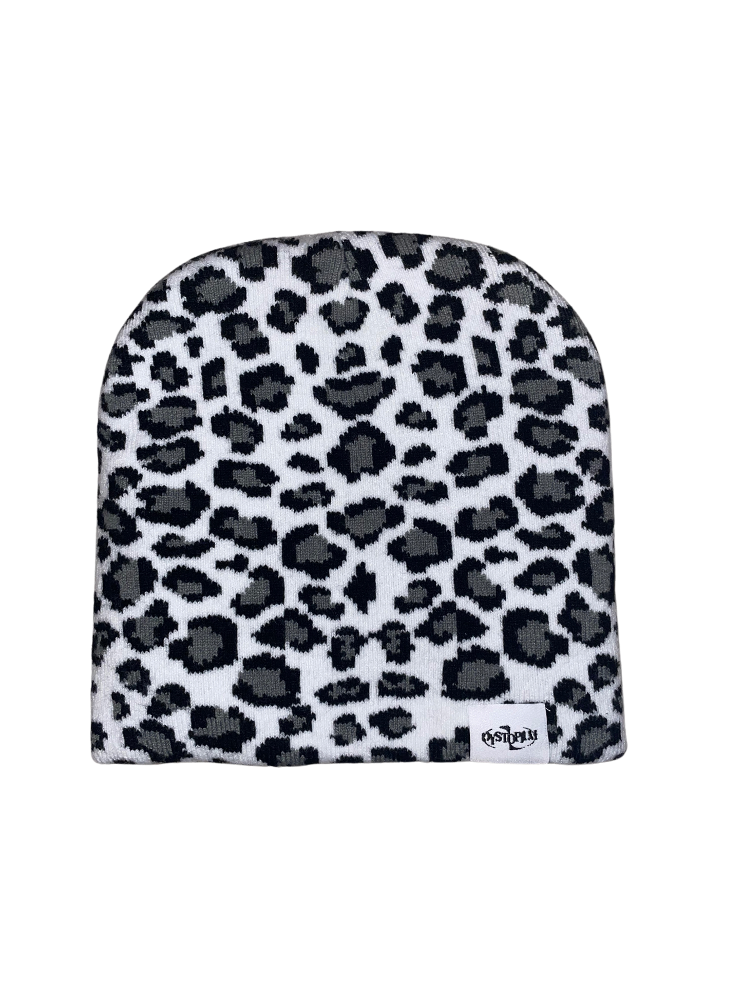 GRAY LEOPARD BEANIE