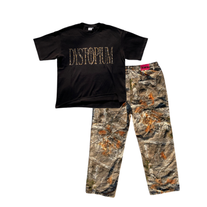 CAMO PANTS + LEOPARD TEE