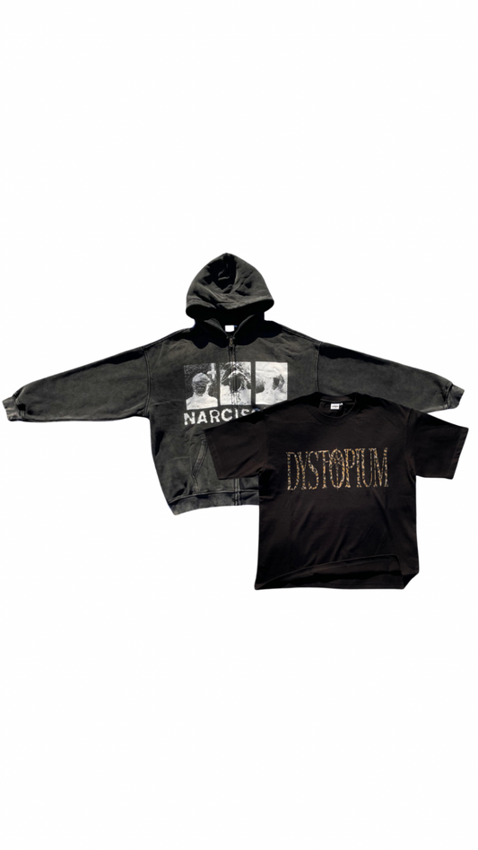 NARCISSIST HOODIE + LEOPARD TEE